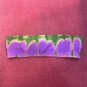 Purple and Green Tie-Dye Triangl Bikini Top